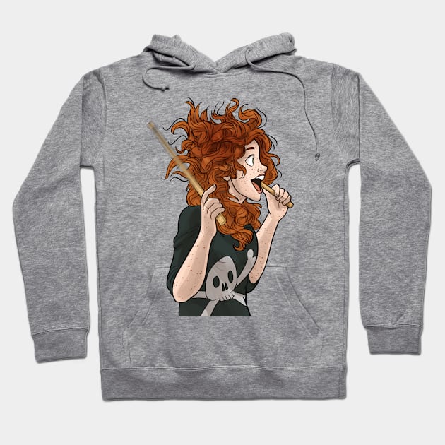 Wren's Drummer Hair Hoodie by quietsnooze